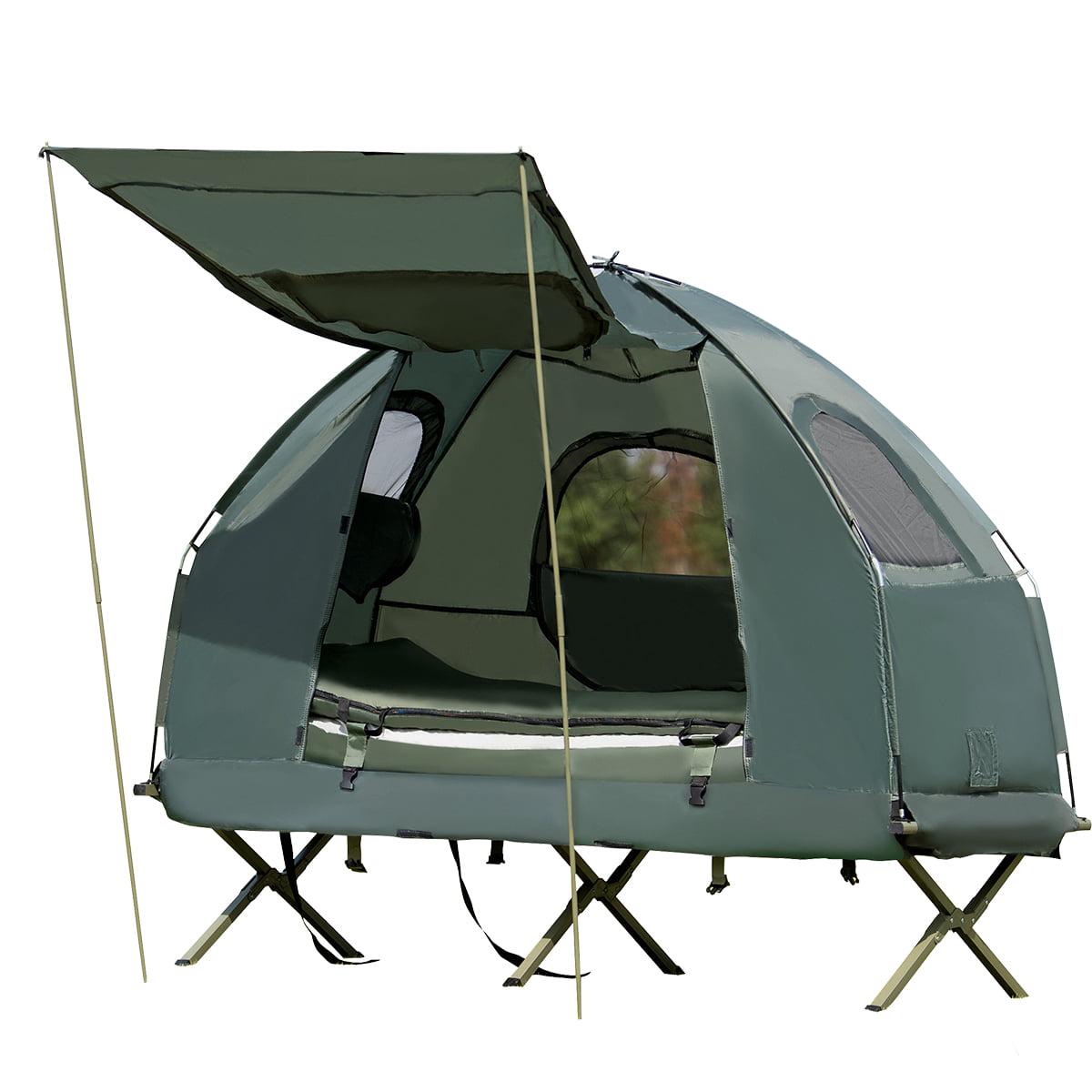Costway Goplus 1-Person Portable Pop-Up Tent with Air Mattress & Sleeping Bag, Army Green