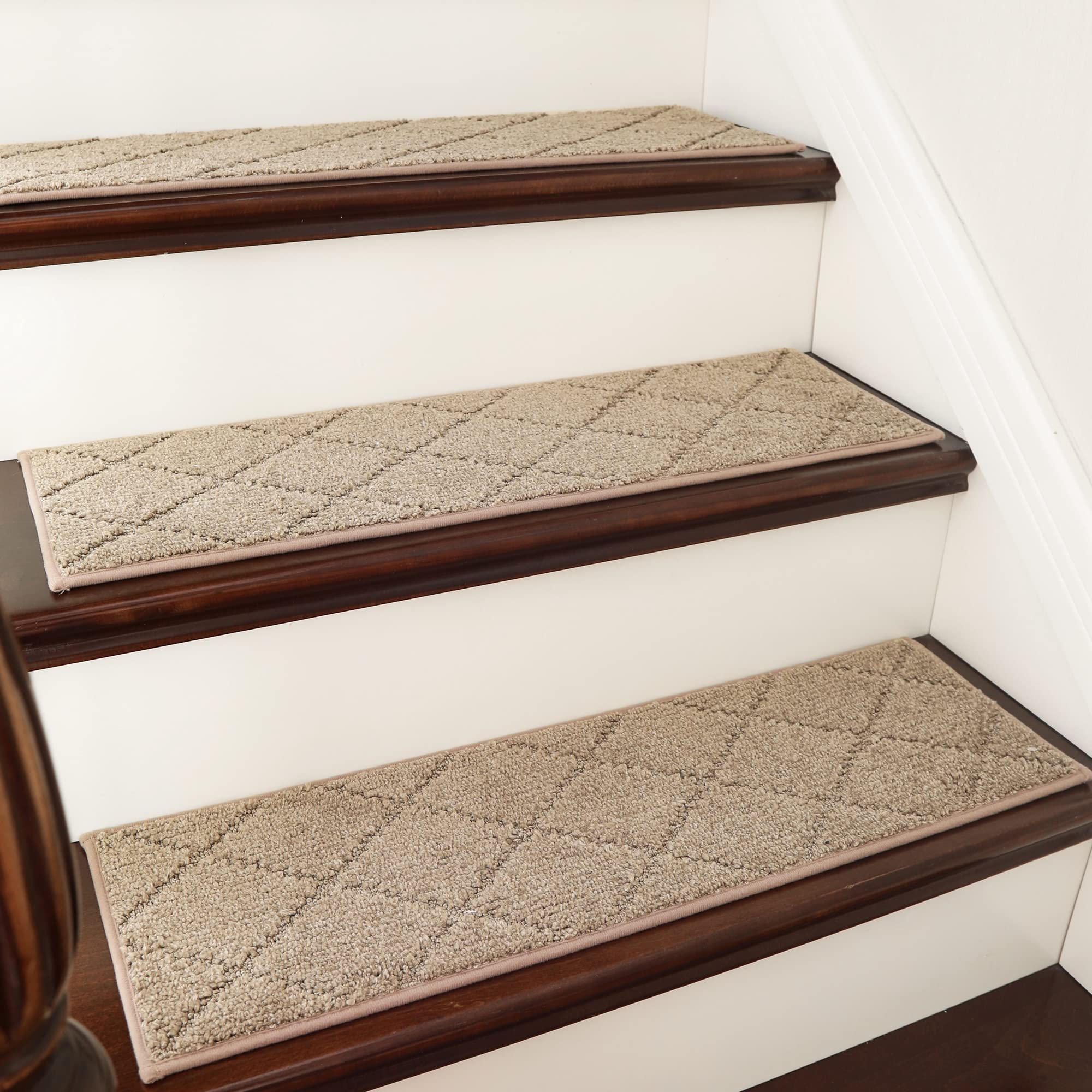Cosy Homeer Non-Slip Stair Treads 15pcs - TPE Backing, Easy Install, 28"x9", Durable Carpet Mats