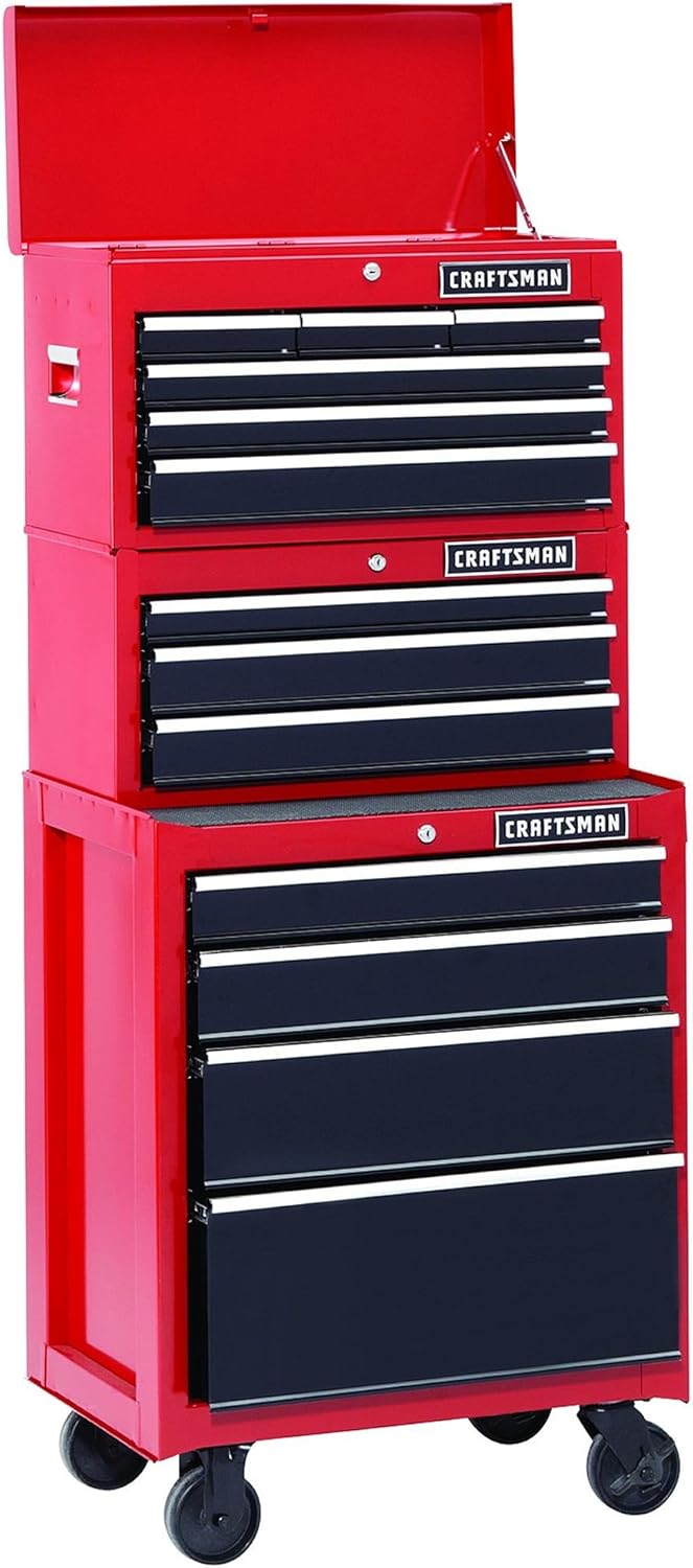 Craftsman 26" 3-Drawer Steel Tool Chest with Soft-Close Drawers, Heavy-Duty Storage Cabinet