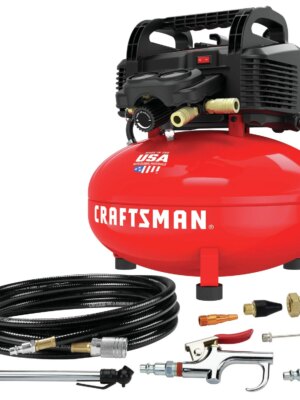 CRAFTSMAN 6-Gallon Portable Air Compressor, Oil-Free Pump, 150 PSI, 13-Piece Accessory Kit