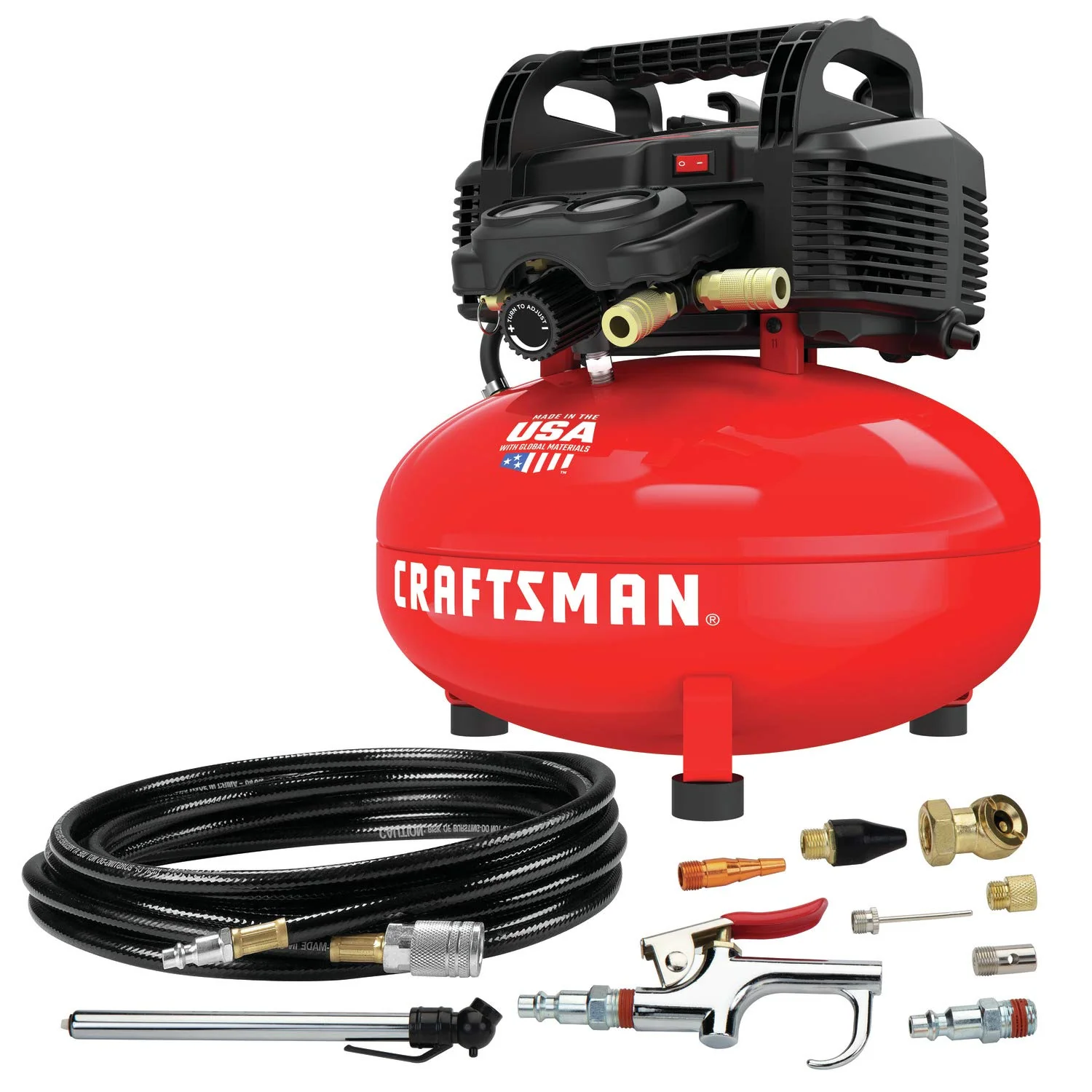 CRAFTSMAN 6-Gallon Portable Air Compressor, Oil-Free Pump, 150 PSI, 13-Piece Accessory Kit