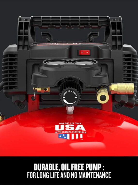 CRAFTSMAN 6-Gallon Portable Air Compressor, Oil-Free Pump, 150 PSI, 13-Piece Accessory Kit