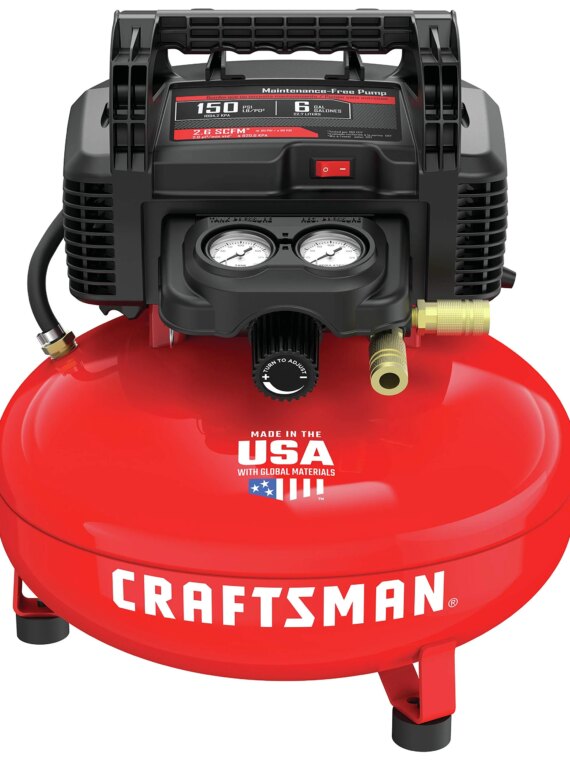 CRAFTSMAN 6-Gallon Portable Air Compressor, Oil-Free Pump, 150 PSI, 13-Piece Accessory Kit
