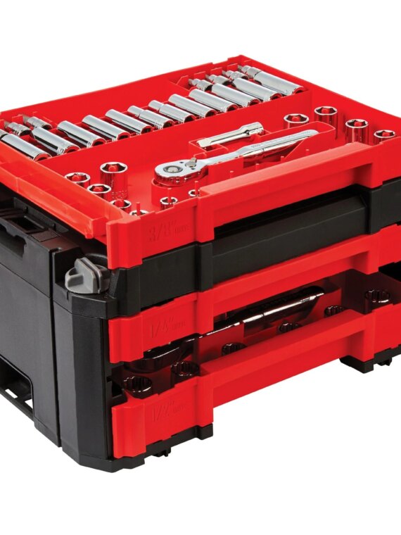 Craftsman Versastack Mechanics Tool Set - Low Profile & 72-Tooth Ratchets, Sockets, Wrenches, 3-Drawer Box, VersaStack Compatible