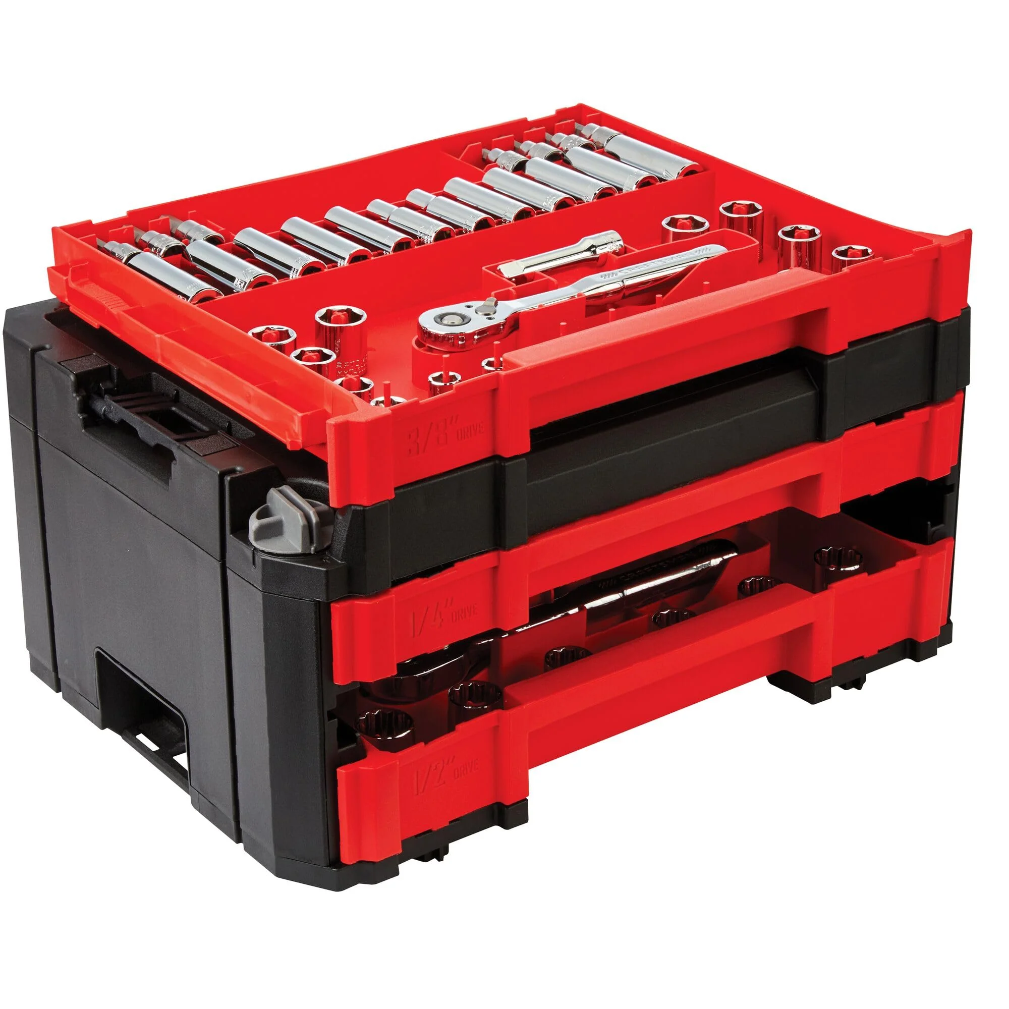 Craftsman Versastack Mechanics Tool Set - Low Profile & 72-Tooth Ratchets, Sockets, Wrenches, 3-Drawer Box, VersaStack Compatible