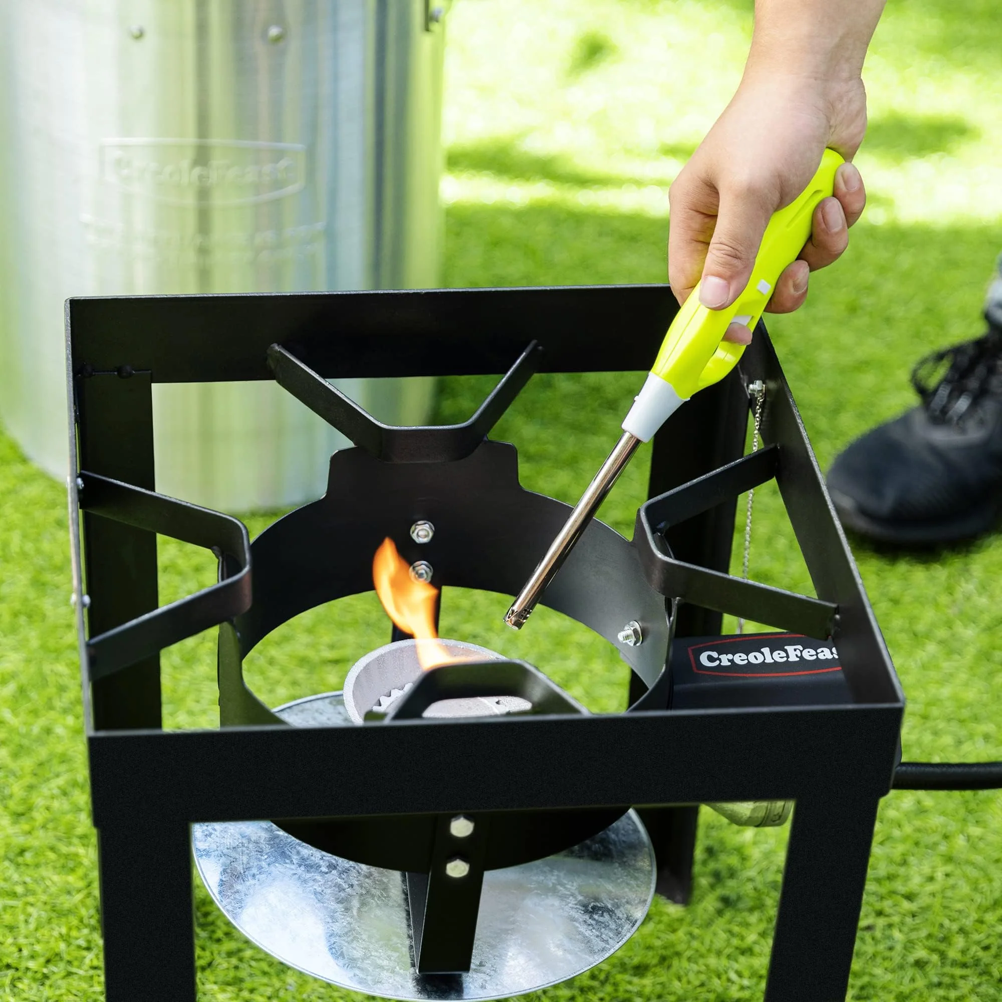 CreoleFeast 30 Qt Turkey & 10 Qt Fish Fryer Steamer Set with Burner & Accessories