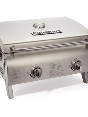Cuisinart Portable Stainless Steel Propane Grill - Dual Burner, Tabletop, Lightweight, Easy Setup