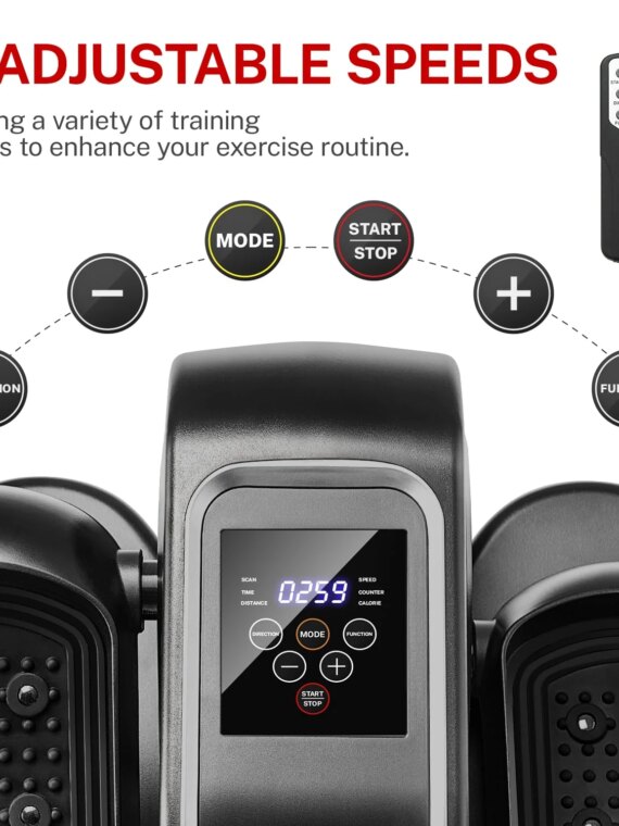 CURSOR FITNESS Under Desk Elliptical Machine with 12 Speeds & Auto Modes for Home or Office Workout