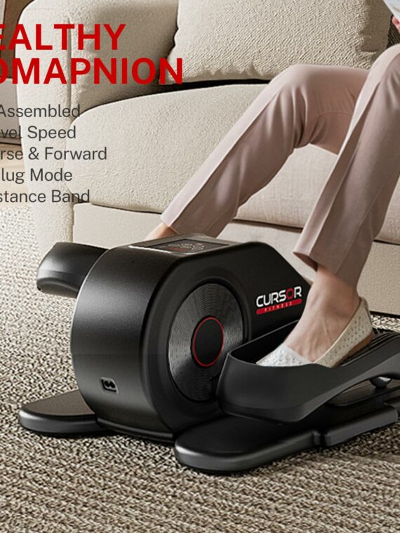 CURSOR FITNESS Under Desk Elliptical Machine with 12 Speeds & Auto Modes for Home or Office Workout