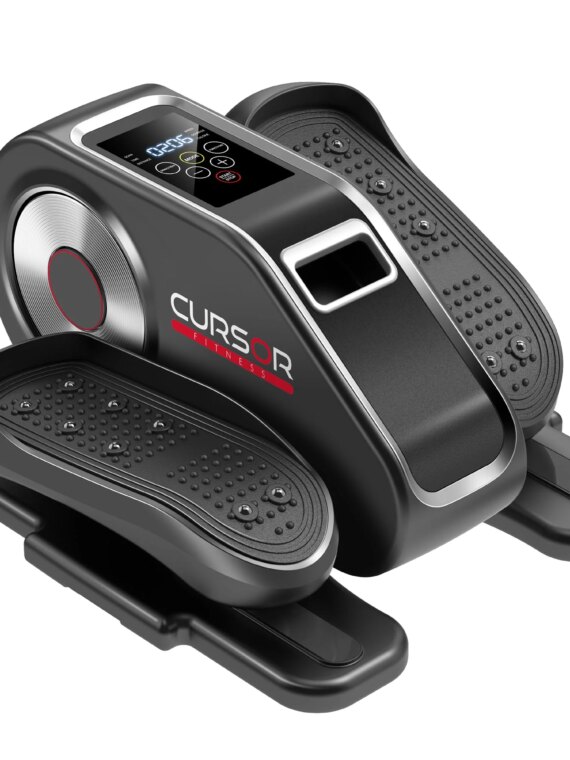 CURSOR FITNESS Under Desk Elliptical Machine with 12 Speeds & Auto Modes for Home or Office Workout