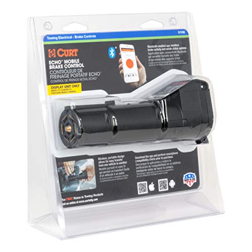 CURT Echo Mobile Electric Trailer Brake Controller, Bluetooth, Smartphone-Ready, Portable, Easy Install