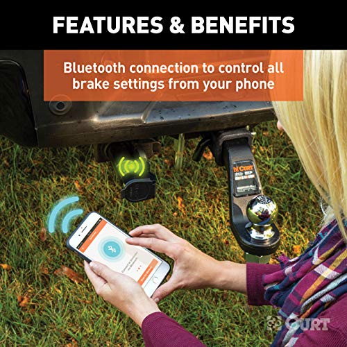 CURT Echo Mobile Electric Trailer Brake Controller, Bluetooth, Smartphone-Ready, Portable, Easy Install