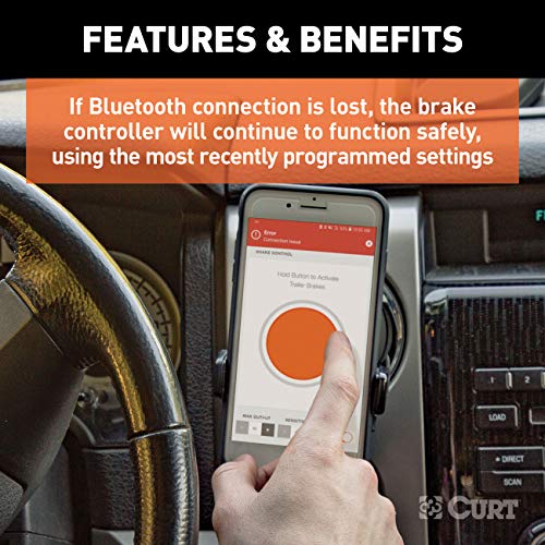 CURT Echo Portable Bluetooth Trailer Brake Controller - Smartphone-Ready, Easy Install, Highly Responsive