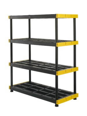 CX Heavy Duty 4-Tier Plastic Storage Shelving Unit, 200 lbs/Shelf, 55"x48"x20", Indoor/Outdoor