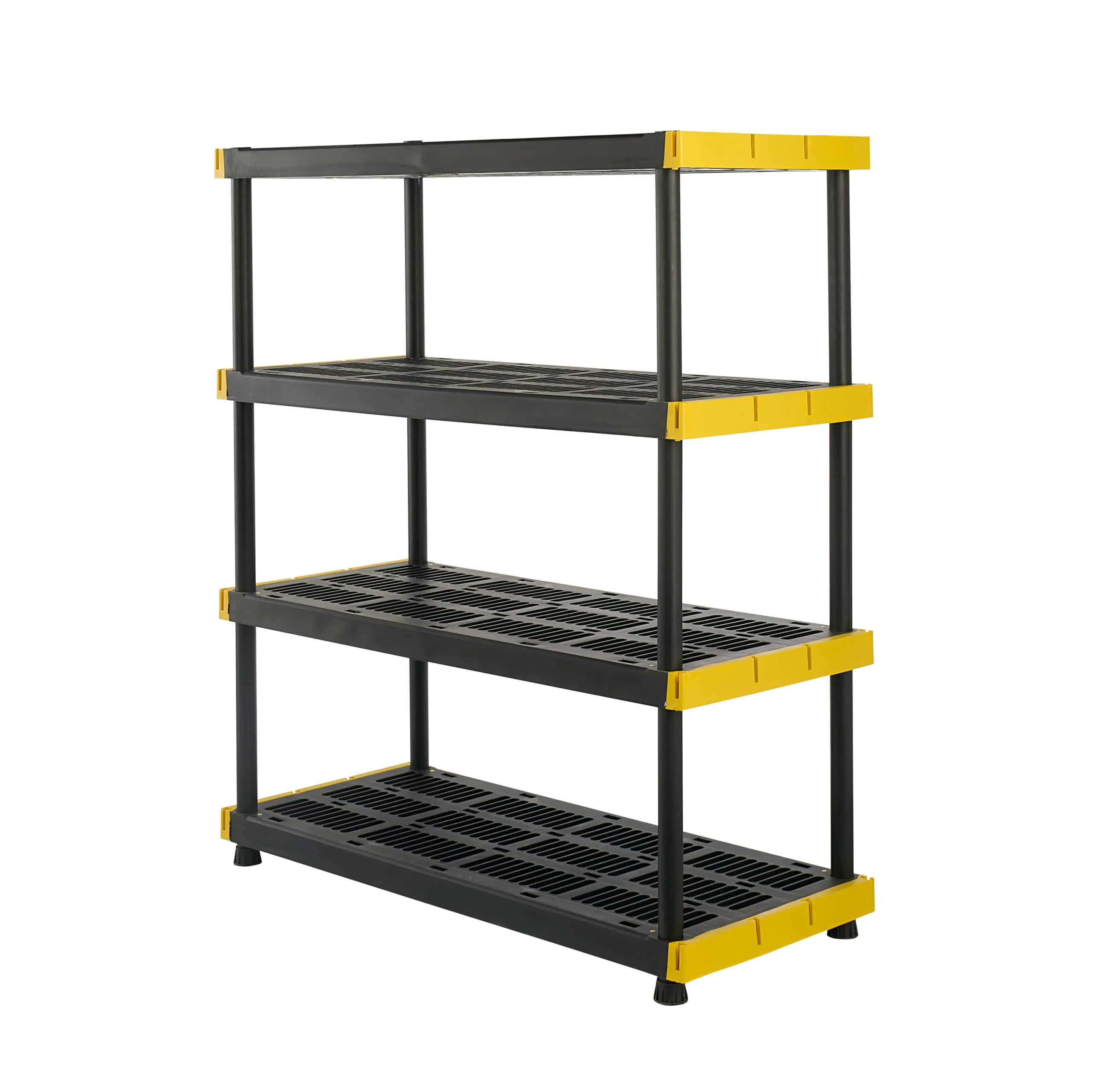 CX Heavy Duty 4-Tier Plastic Storage Shelving Unit, 200 lbs/Shelf, 55"x48"x20", Indoor/Outdoor