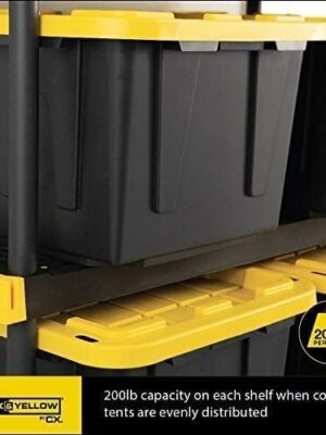 CX Heavy Duty 4-Tier Plastic Storage Shelving Unit, 200 lbs/Shelf, 55″x48″x20″, Indoor/Outdoor