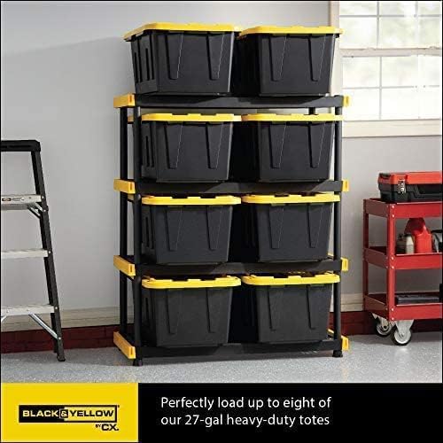 CX Heavy Duty 4-Tier Plastic Storage Shelving Unit, 200 lbs/Shelf, 55"x48"x20", Indoor/Outdoor