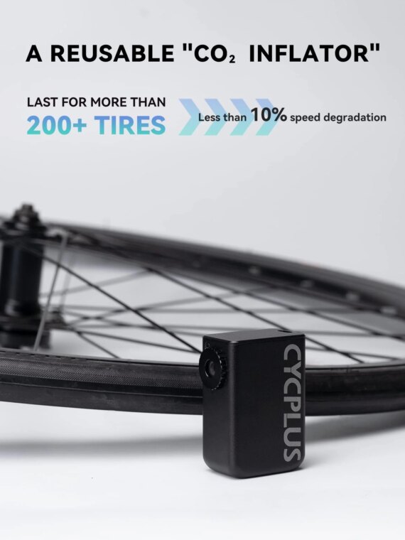 CYCPLUS Portable 100PSI Electric Bicycle Pump, Ultra-Mini, Rechargeable, Dual Nozzle, Pocket Size