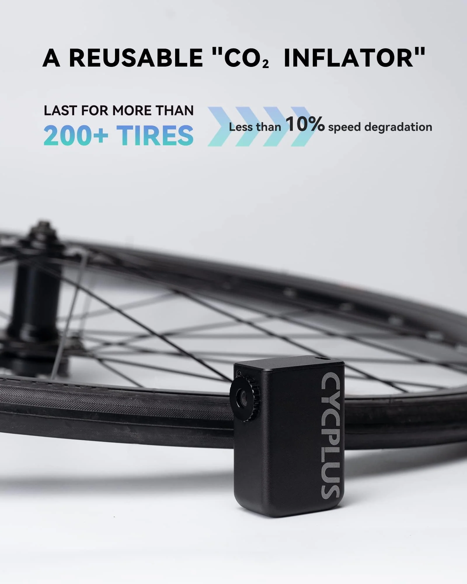 CYCPLUS Portable 100PSI Electric Bicycle Pump, Ultra-Mini, Rechargeable, Dual Nozzle, Pocket Size