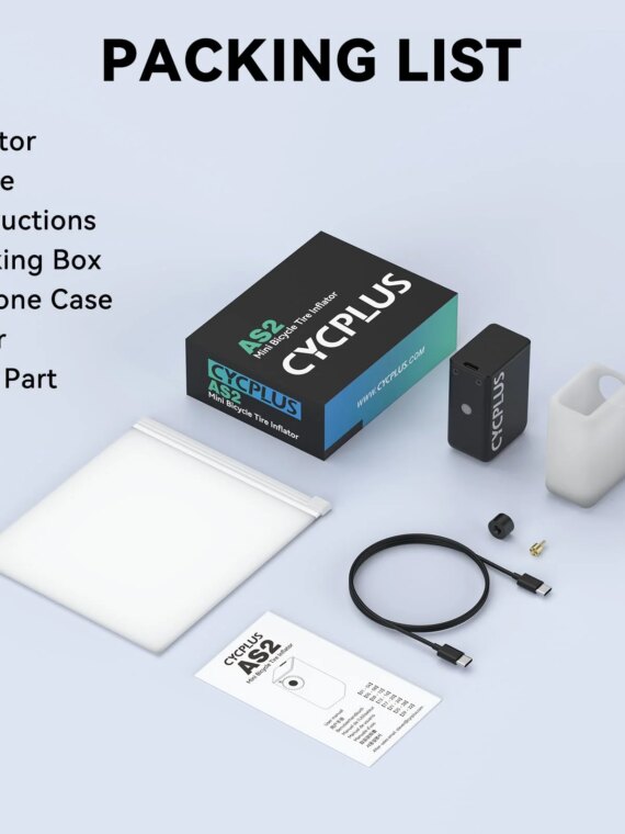 CYCPLUS Portable 100PSI Electric Bicycle Pump, Ultra-Mini, Rechargeable, Dual Nozzle, Pocket Size