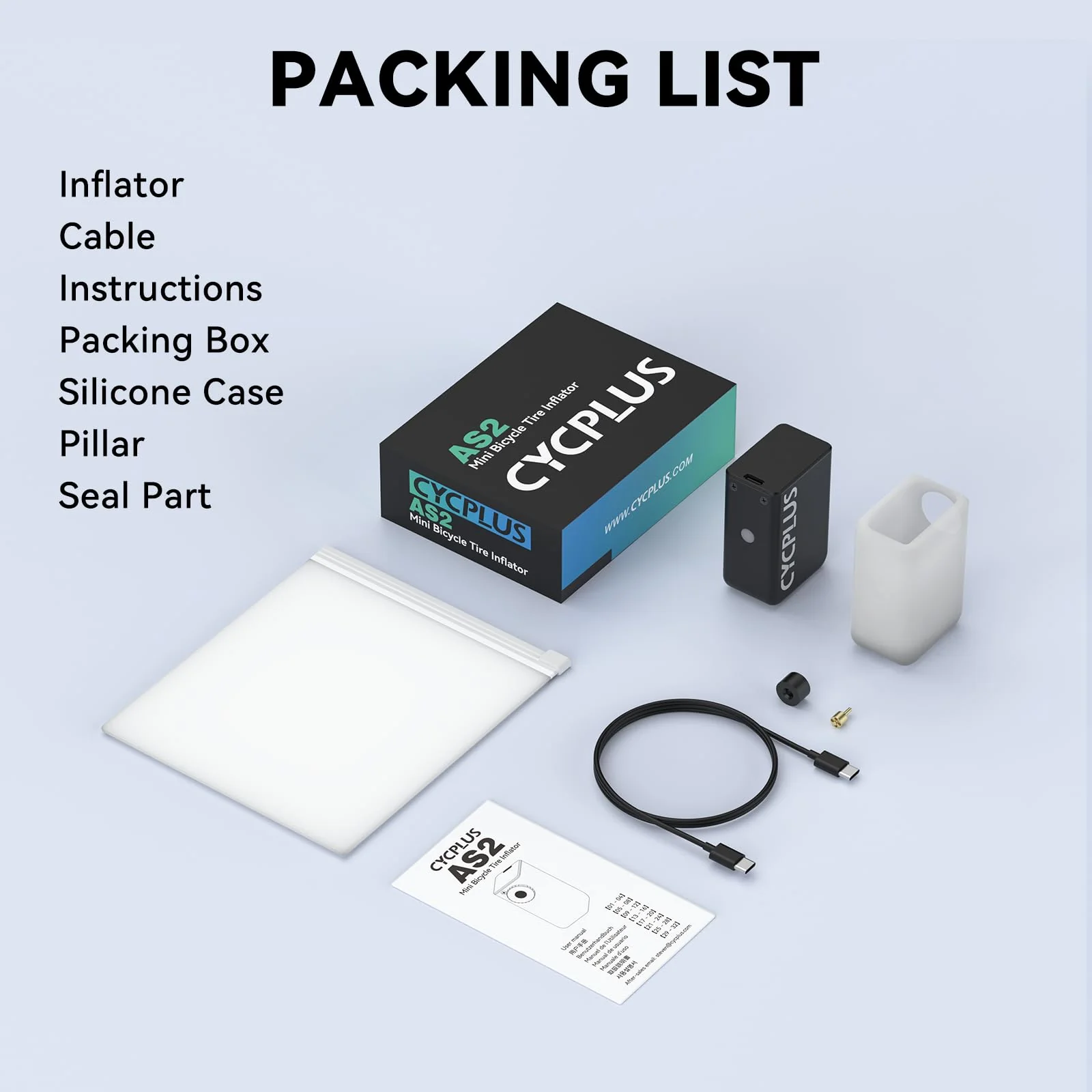 CYCPLUS Portable 100PSI Electric Bicycle Pump, Ultra-Mini, Rechargeable, Dual Nozzle, Pocket Size