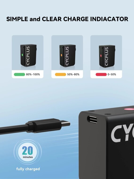 CYCPLUS Portable 100PSI Electric Bicycle Pump, Ultra-Mini, Rechargeable, Dual Nozzle, Pocket Size