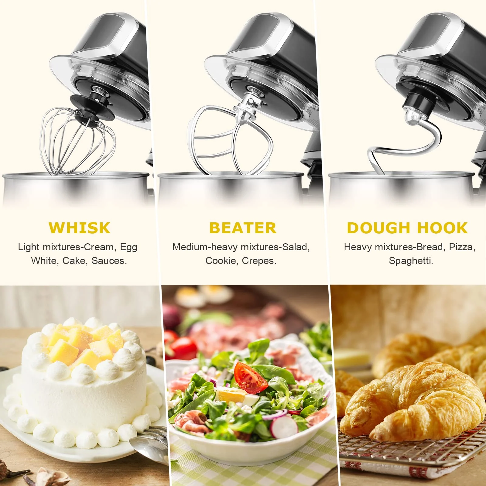 Dash Compact Stand Mixer, 3.2Qt Tilt-Head Electric Food Mixer with 6 Speeds, Stainless Steel Bowl, Multiple Colors