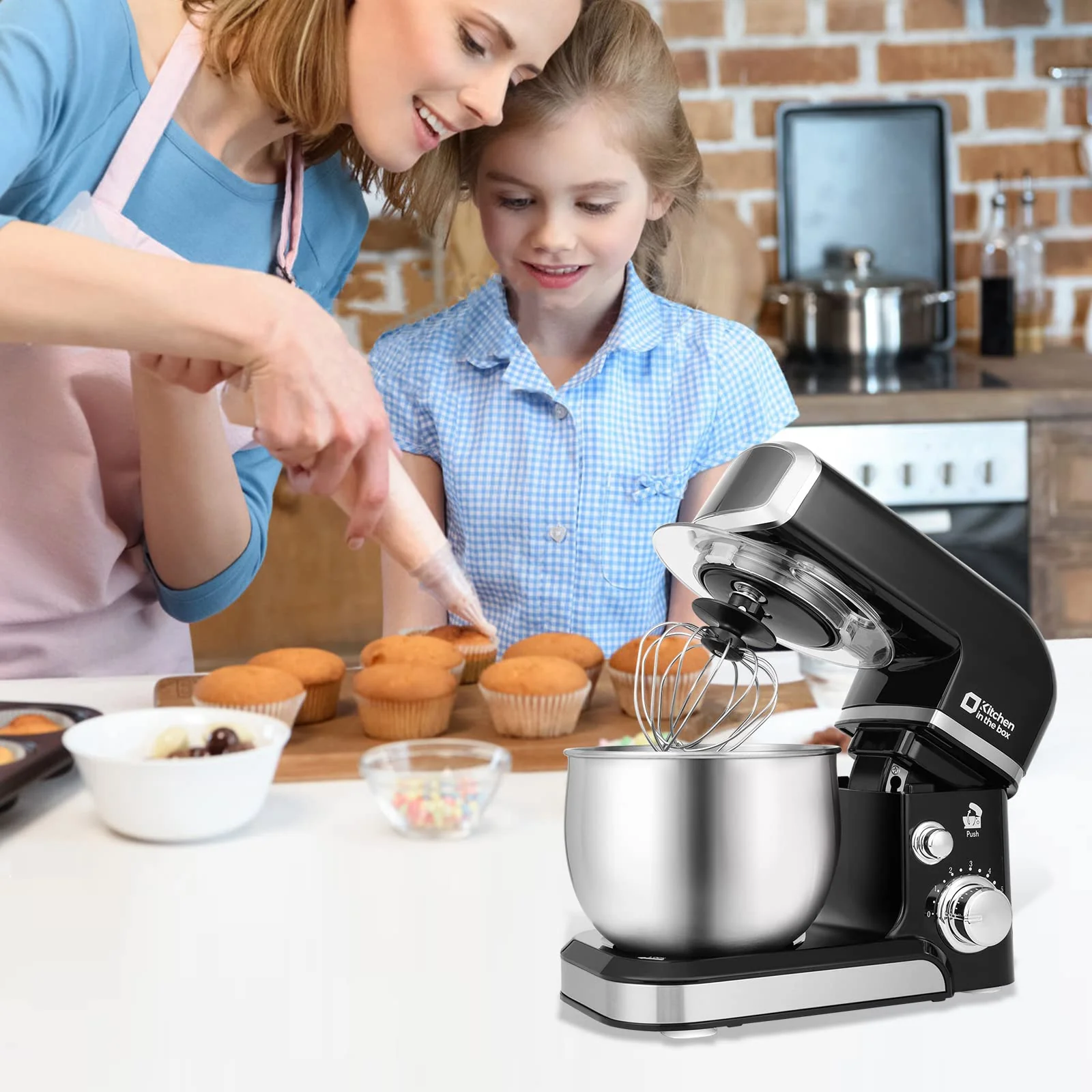 Dash Compact Stand Mixer, 3.2Qt Tilt-Head Electric Food Mixer with 6 Speeds, Stainless Steel Bowl, Multiple Colors