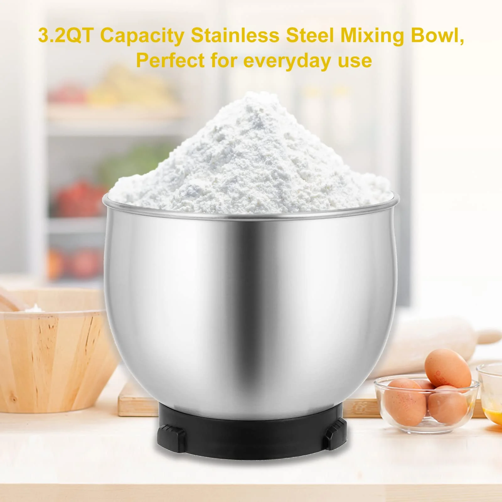 Dash Compact Stand Mixer, 3.2Qt Tilt-Head Electric Food Mixer with 6 Speeds, Stainless Steel Bowl, Multiple Colors