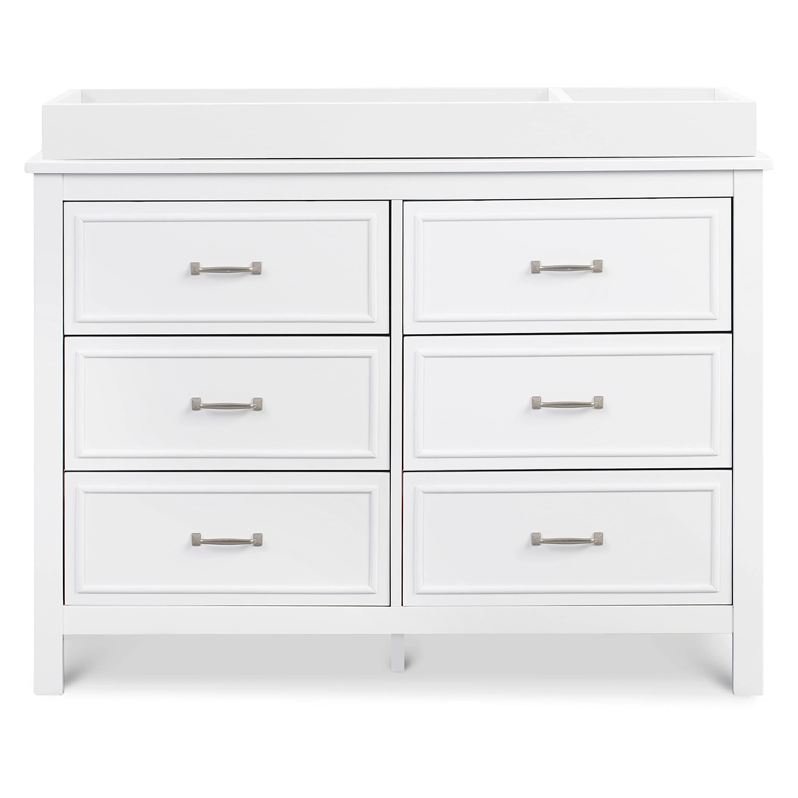 DaVinci Charlie 6-Drawer Double Dresser, White - Durable, Versatile, Solid Pinewood, Non-Toxic Finish