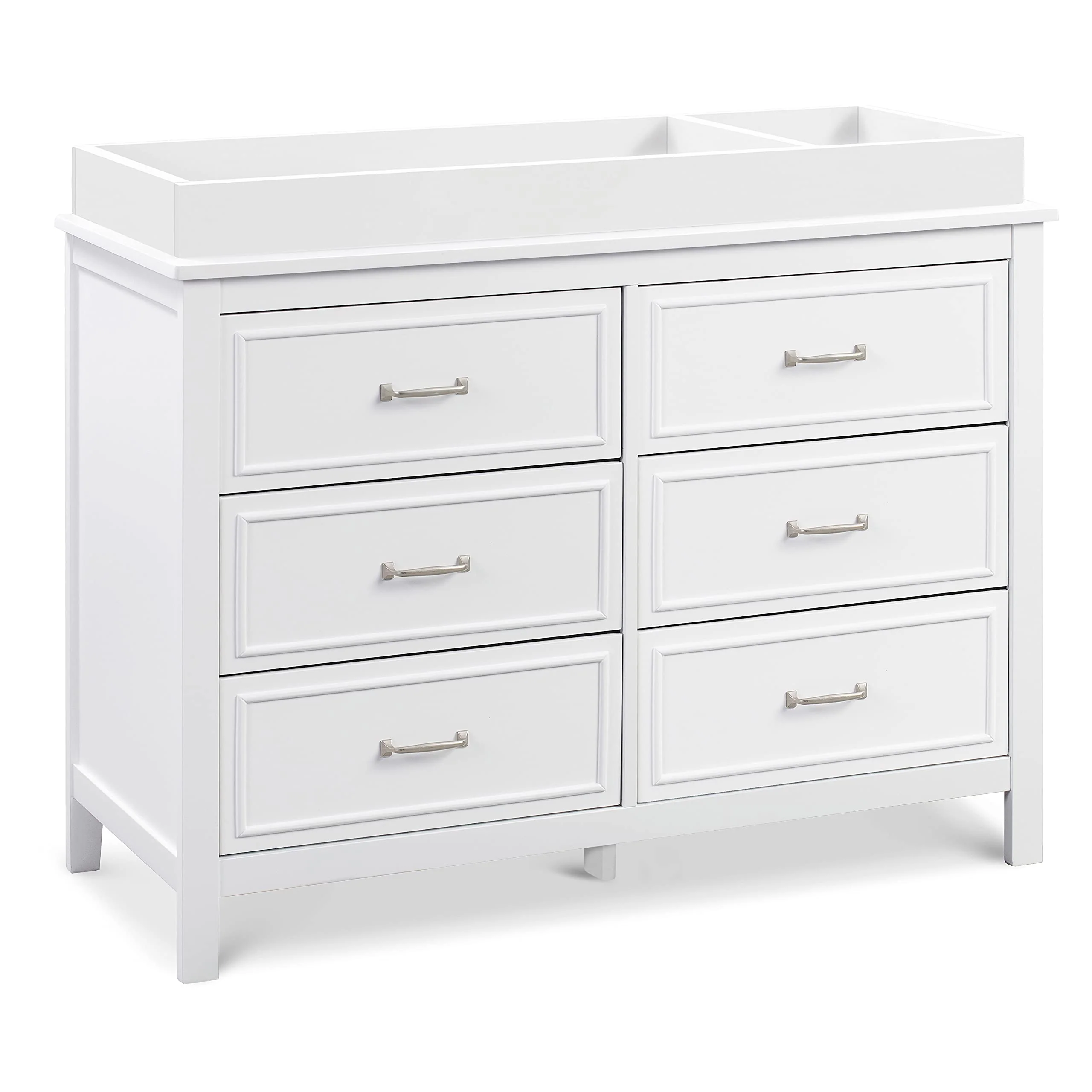 DaVinci Charlie 6-Drawer Double Dresser, White - Durable, Versatile, Solid Pinewood, Non-Toxic Finish
