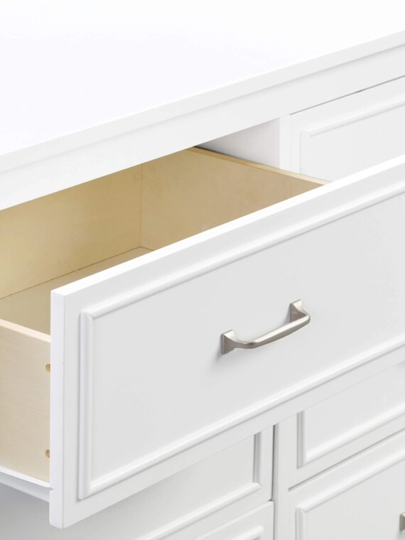 DaVinci Charlie 6-Drawer Double Dresser, White - Durable, Versatile, Solid Pinewood, Non-Toxic Finish
