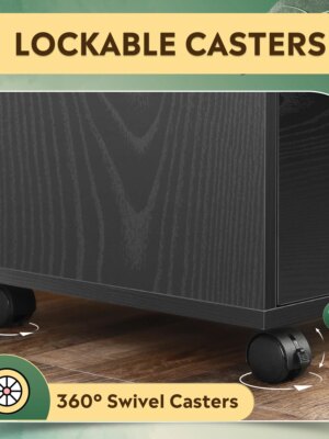 DEVISE Wood File Cabinet, 3-Drawer with Open Shelves, Mobile Office Storage, Eco-Friendly, 31.3″W