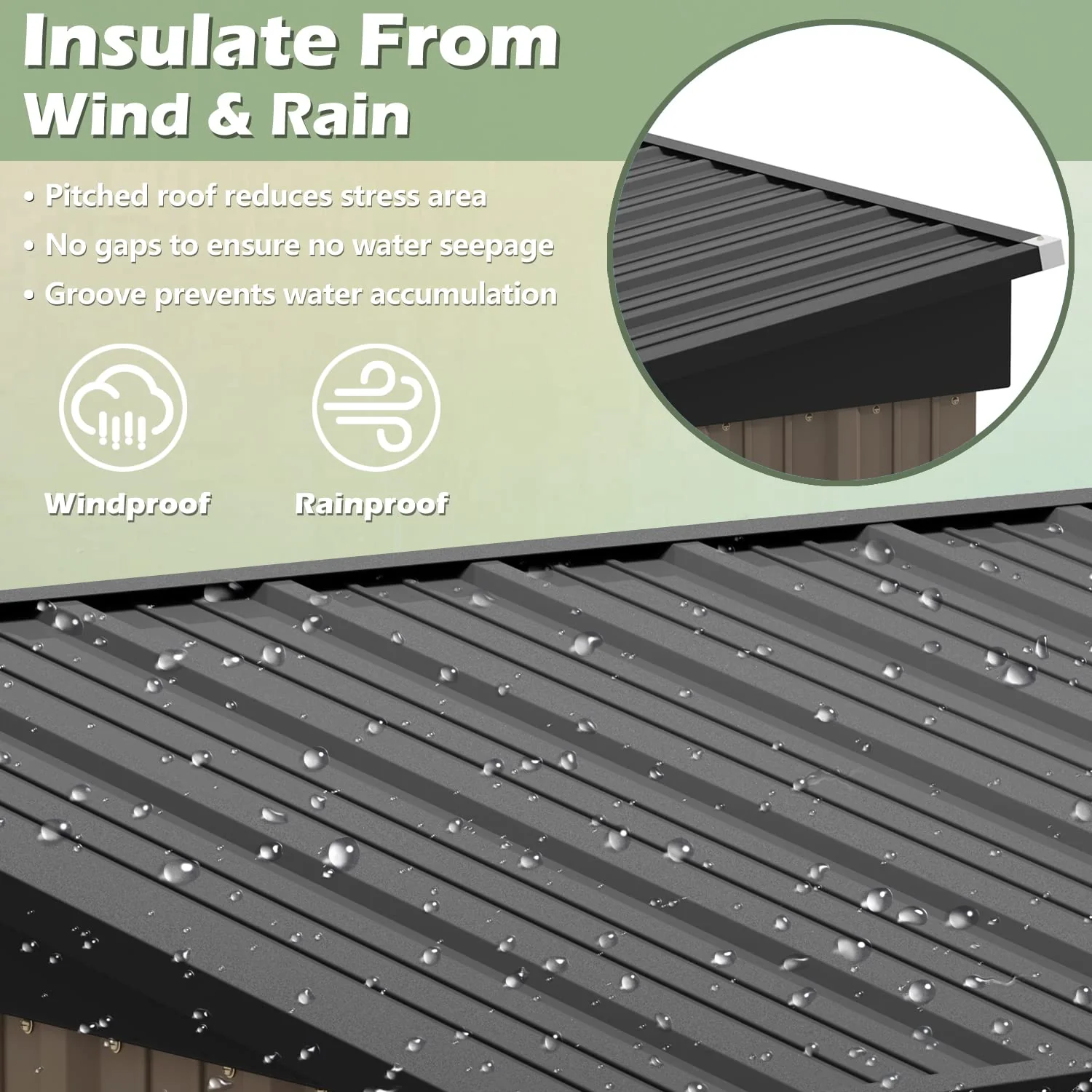 Devoko 5x3 FT Steel Outdoor Storage Shed, Rust-Resistant, Lockable Doors, Brown Garden Organizer