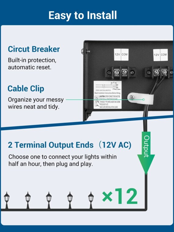 DEWENWILS 200W Low Voltage Landscape Lighting Transformer with Dusk to Dawn Sensor & Timer, Waterproof, ETL Certified