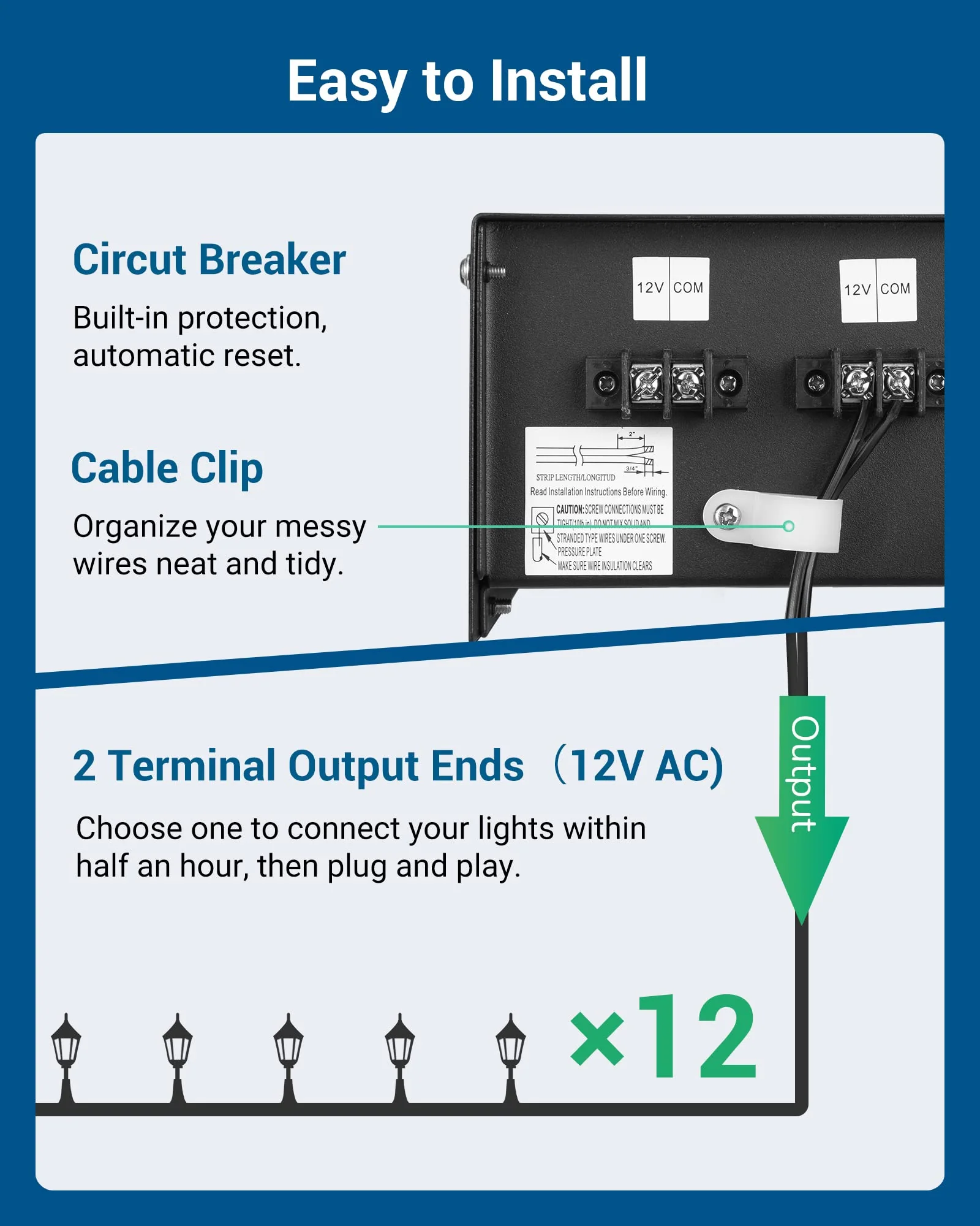 DEWENWILS 200W Low Voltage Landscape Lighting Transformer with Dusk to Dawn Sensor & Timer, Waterproof, ETL Certified