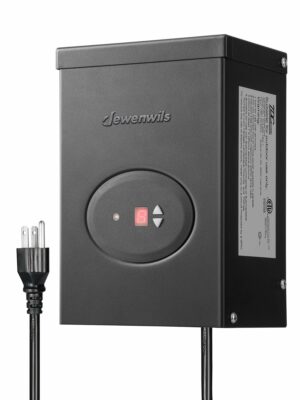 DEWENWILS 200W Low Voltage Landscape Lighting Transformer with Dusk to Dawn Sensor & Timer, Waterproof, ETL Certified