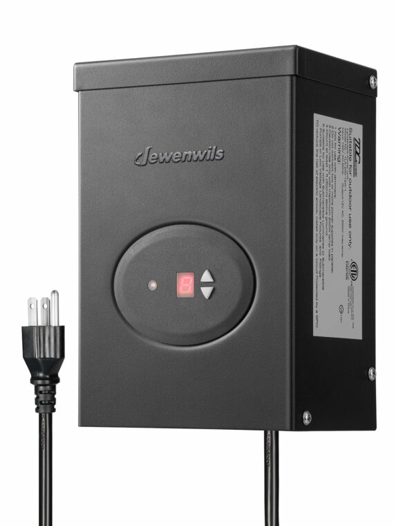 DEWENWILS 200W Low Voltage Landscape Lighting Transformer with Dusk to Dawn Sensor & Timer, Waterproof, ETL Certified