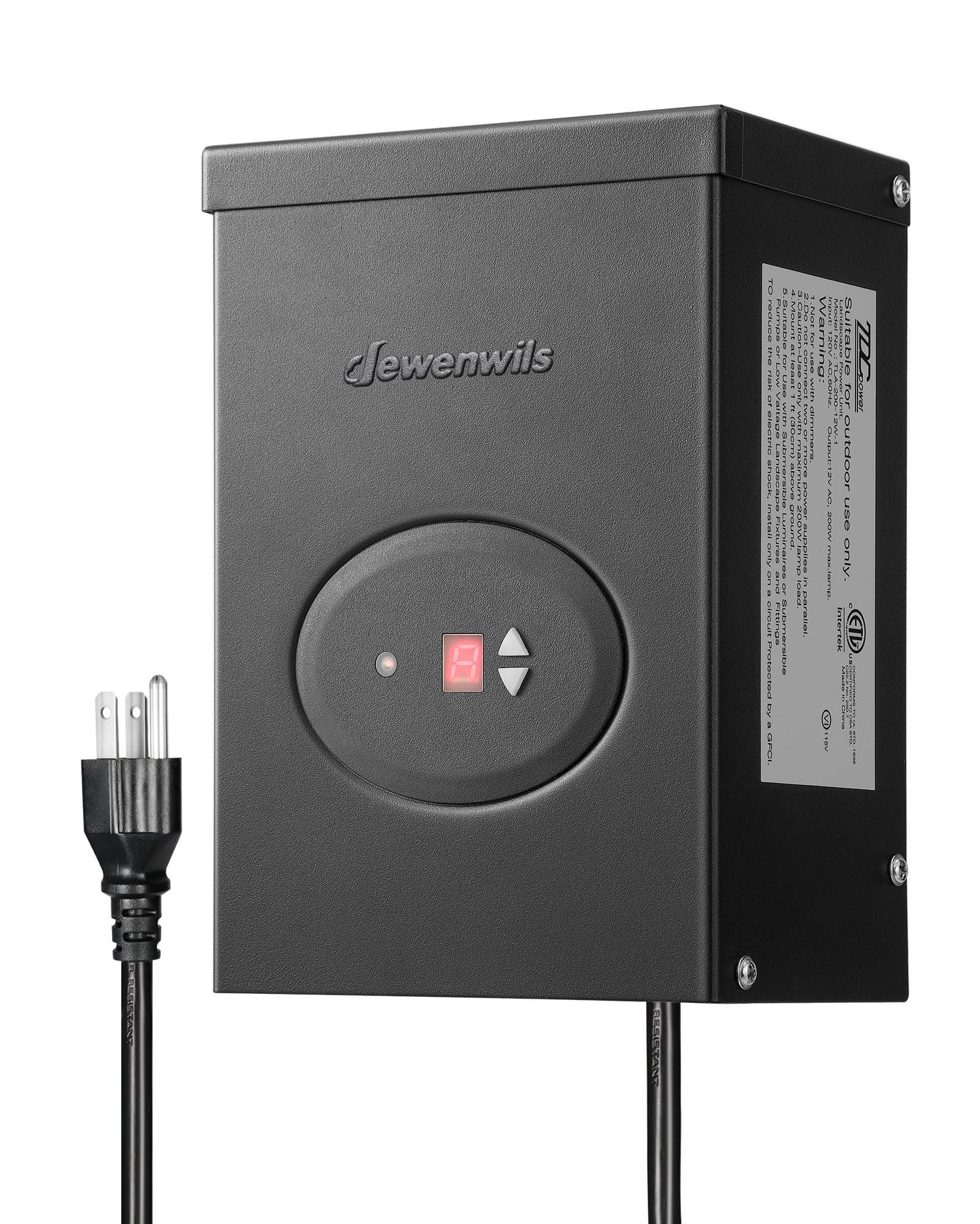 DEWENWILS 200W Low Voltage Landscape Lighting Transformer with Dusk to Dawn Sensor & Timer, Waterproof, ETL Certified
