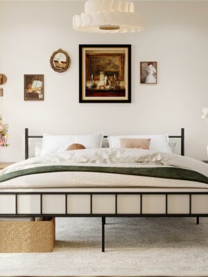 DIIYIV Queen Size 14" Metal Platform Bed Frame, Sturdy Alloy Steel, No Box Spring Needed, 2500 lbs Capacity, Ample Storage