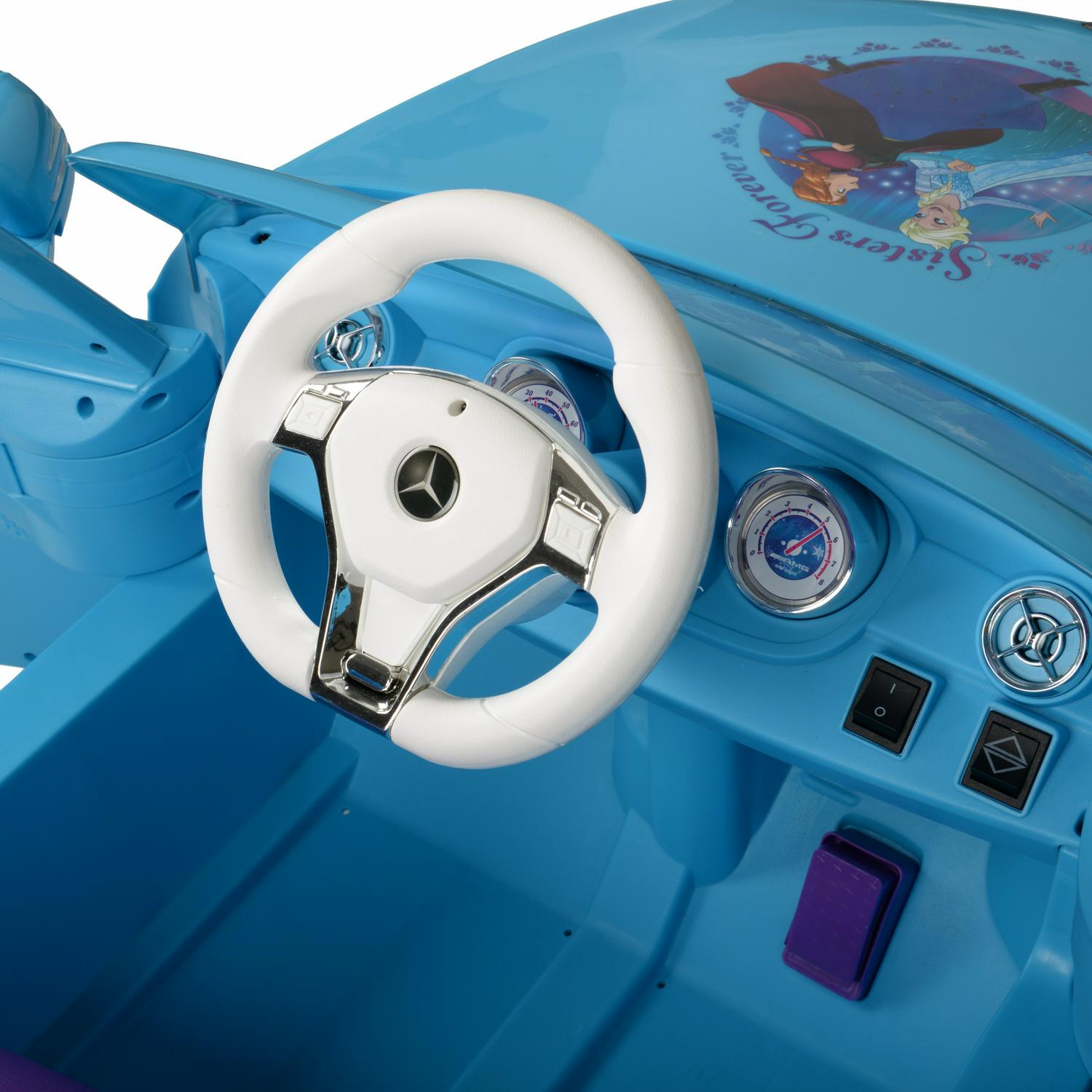 Disney Frozen Mercedes 6V Ride-On Car for Kids, Blue, Ages 2-5, Max Speed 2.5 MPH