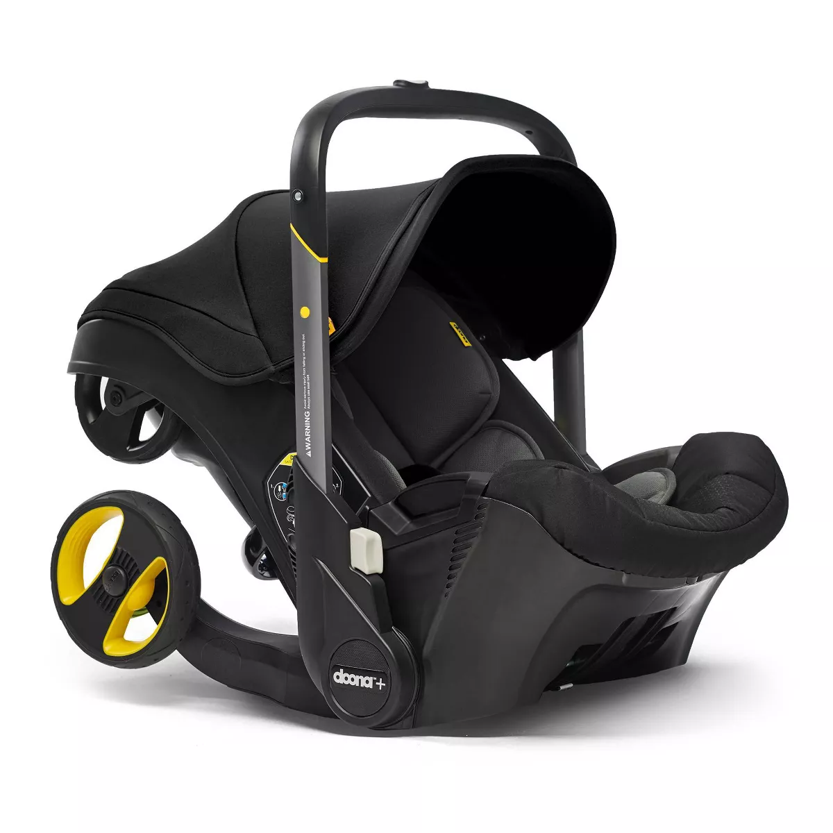 Doona Infant Car Seat & Stroller, Rear-Facing, 5-Point Harness, Nitro Black, TUV & FAA Approved