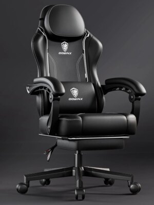 Dowinx Ergonomic Gaming Chair with Pocket Spring Cushion, Massage Function, and Adjustable Recline