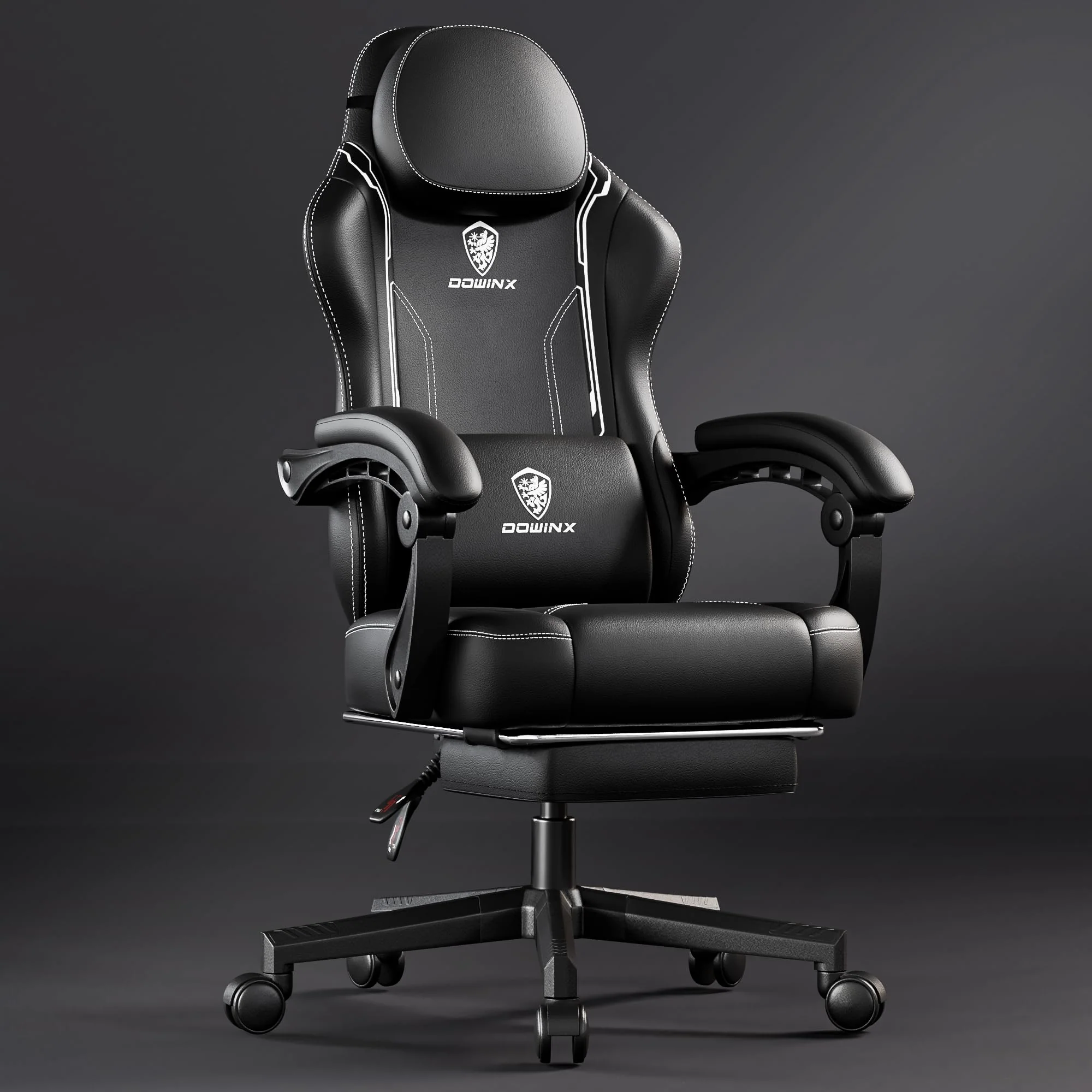 Dowinx Ergonomic Gaming Chair with Pocket Spring Cushion, Massage Function, and Adjustable Recline
