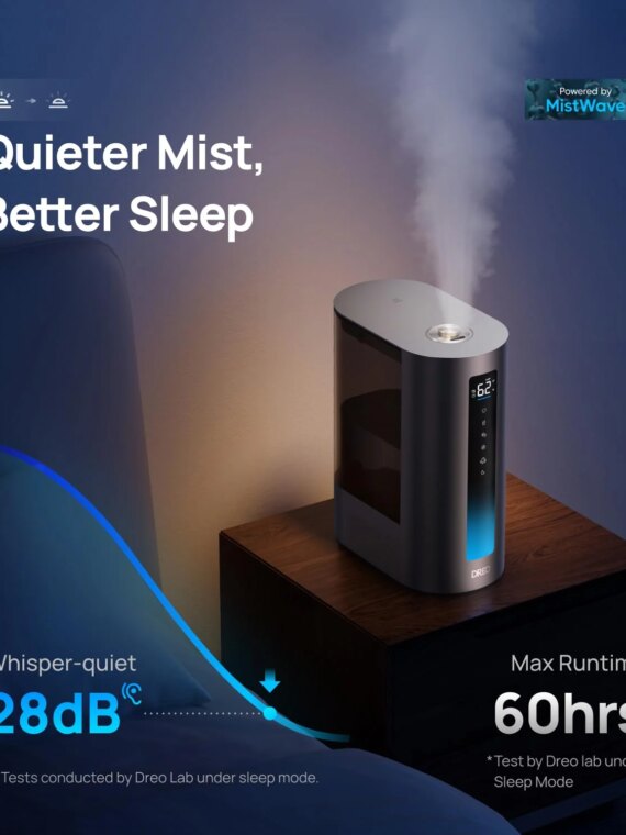 Dreo HM713S 6L Smart Humidifier - Warm & Cool Mist, Precise Humidity Control, App Enabled, Dual-aroma Tray