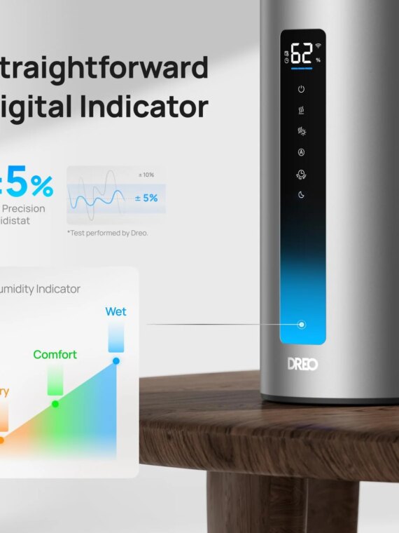Dreo HM713S 6L Smart Humidifier - Warm & Cool Mist, Precise Humidity Control, App Enabled, Dual-aroma Tray