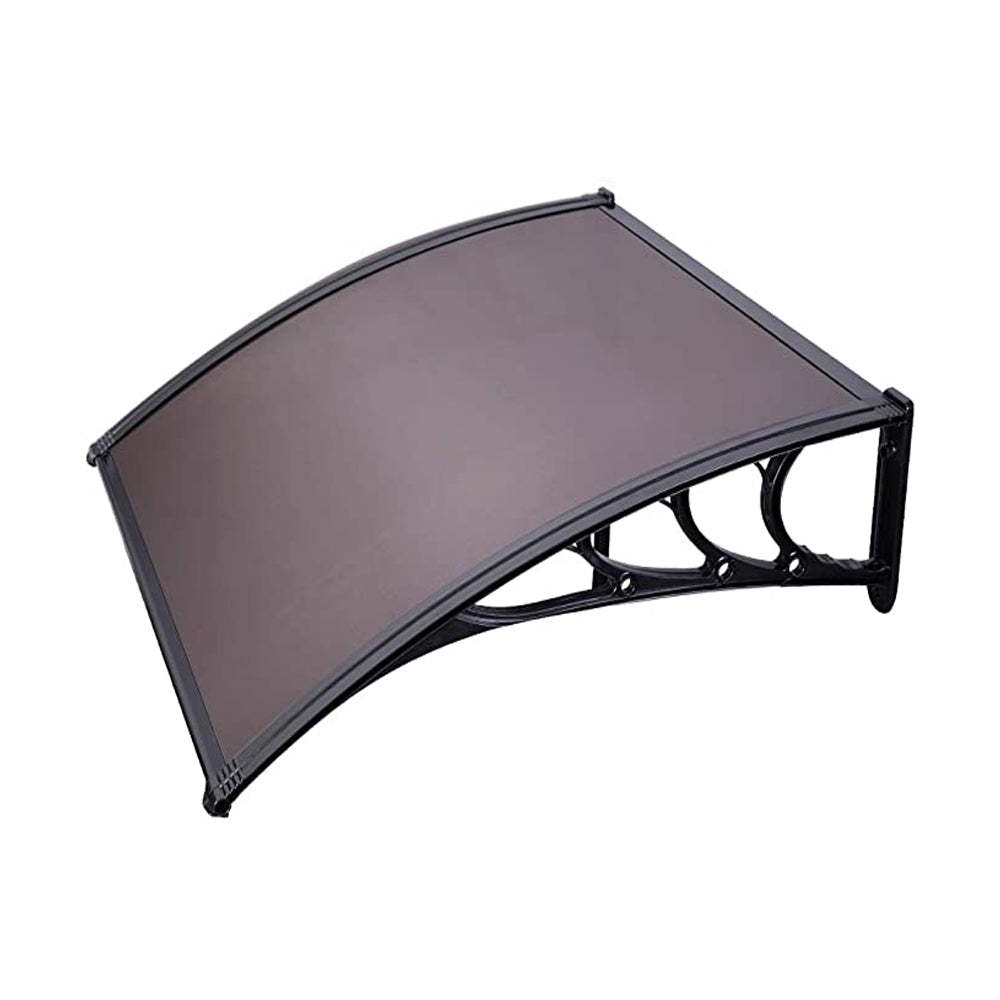 Durable Brown Polycarbonate Window Door Awning Canopy, 40/80/120 Inch, Weather Resistant with Easy Installation
