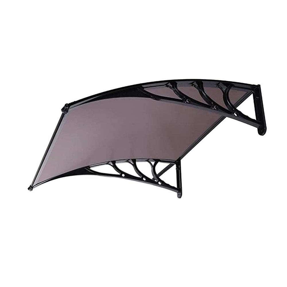 Durable Brown Polycarbonate Window Door Awning Canopy, 40/80/120 Inch, Weather Resistant with Easy Installation