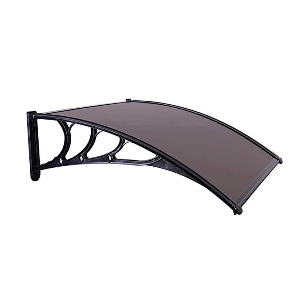 Durable Brown Polycarbonate Window Door Awning Canopy, 40/80/120 Inch, Weather Resistant with Easy Installation