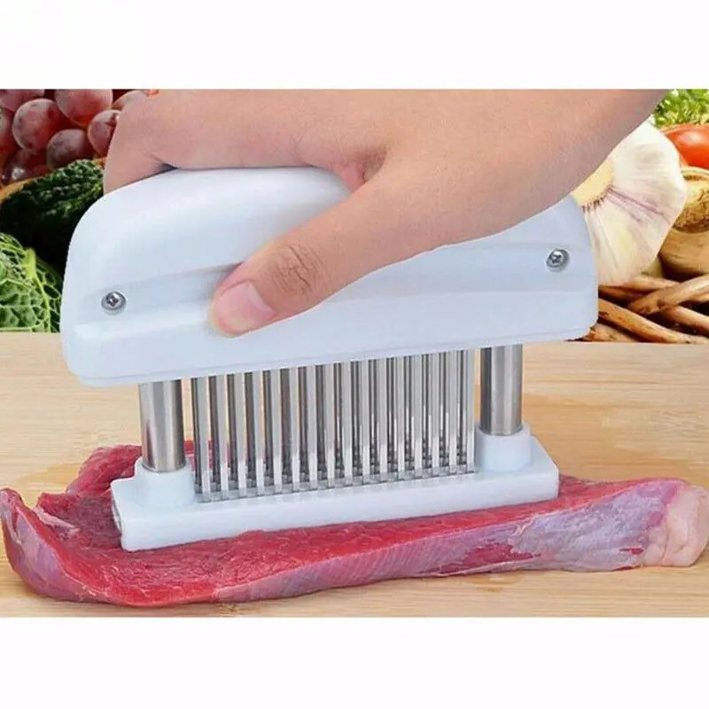Durable Stainless Steel Meat Tenderizer, 48 Blades - Easy to Use, Enhances Flavor, Reduces Cooking Time